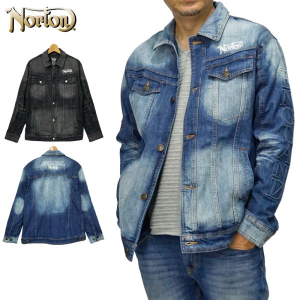 SALE ノートン ストレッチ デニム ジャケット Gジャン 袖エンボスロゴ 203N1600 No...