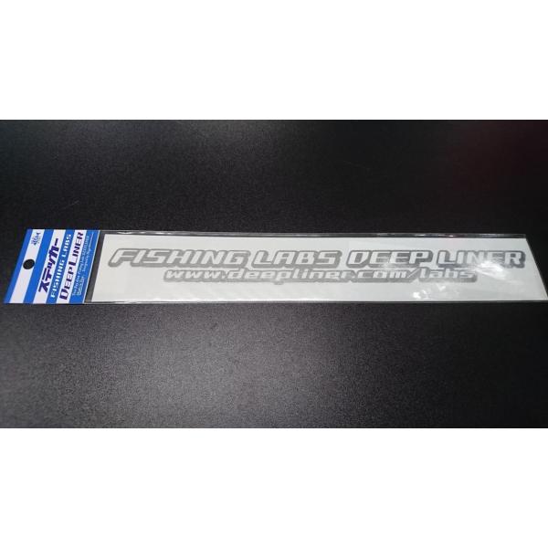 ディープライナー　ステッカー　300mm　ミラーシルバー　白抜き（ミラーシート）