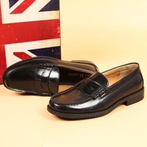 通勤 通学 学生靴 3E 男子 ローファー防滑底 革靴 激安