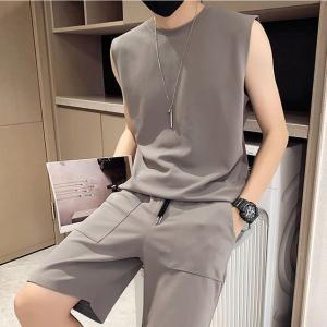 セットアップ メンズ 夏 上下セット メンズ Tシャツ ノースリーブタンク トップ ハーフパンツ ショートパンツ 半ズボン カットソー スポーツ ウェア スウェット