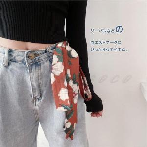 細ベルト スカーフ 2way 花柄 サッシュベ...の詳細画像2