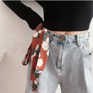 細ベルト スカーフ 2way 花柄 サッシュベ...の詳細画像4
