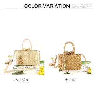 カゴバッグ 草編み ショルダーバッグ ハンドバ...の詳細画像3