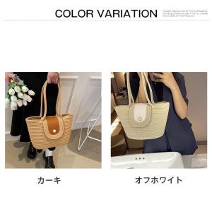 トートバッグ レディース 軽い カゴバッグ お...の詳細画像3