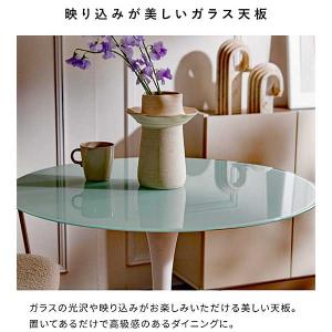 ダイニングテーブル 丸 丸型 80幅 ガラス天...の詳細画像5