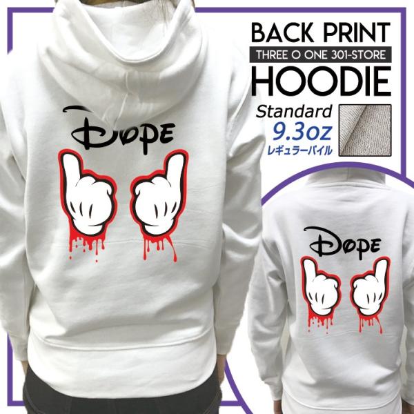 パーカー レディース フード付き スウェット プルオーバー 長袖 バックプリント DOPE ドープ ...
