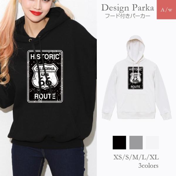 パーカー レディース フード付き スウェット プルオーバー 長袖 ルート66 アメカジ アメリカン ...