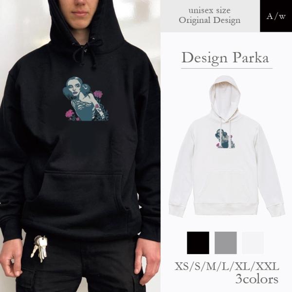 パーカー メンズ フード付き スウェット プルオーバー 長袖 おもしろTシャツ イラスト ガール バ...