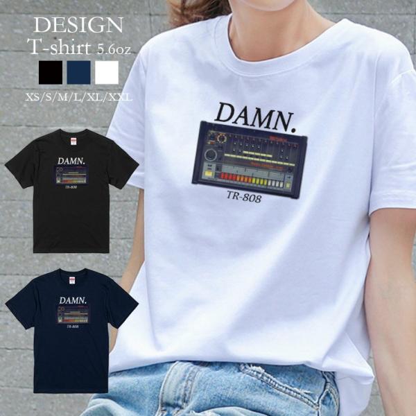 Tシャツ レディース 男女兼用 DAMN. TR-808 Roland クルーネック プリントTシャ...