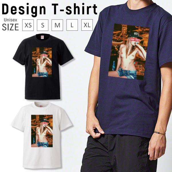 Tシャツ メンズ レディース 半袖 高品質 セクシー ガール HIGH TIMES EDM GIRL...