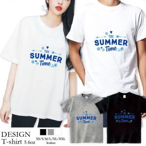 Tシャツ メンズ レディース 半袖 高品質 ロゴ summer ハート 花 ブルー クルーネック プリントTシャツ｜three-o-one