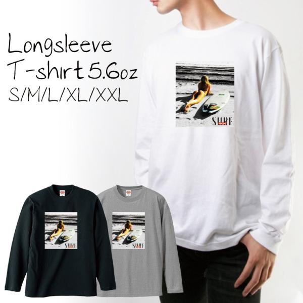 Tシャツ ロンT 長袖 メンズ GrandSwell SURF サーフガール SEXY セクシー ロ...