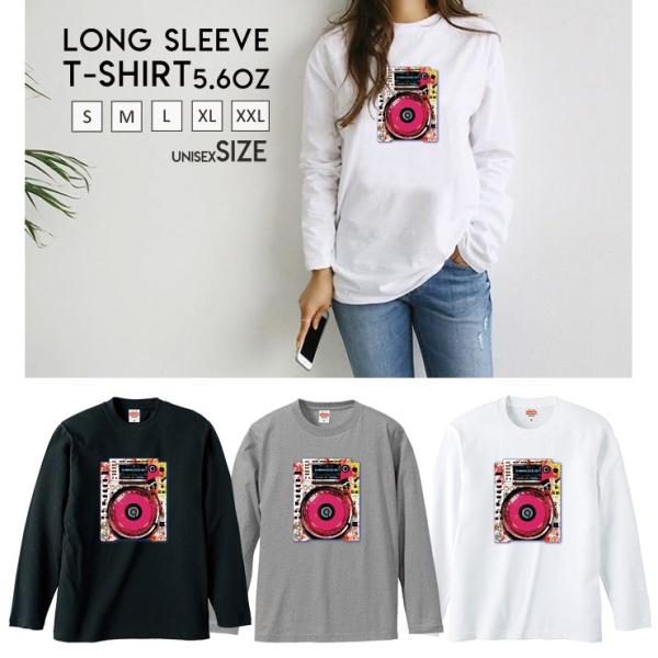 Tシャツ ロンT レディース 長袖 トップス ロングTシャツ CDJ アート デジタル DJ 器材 ...