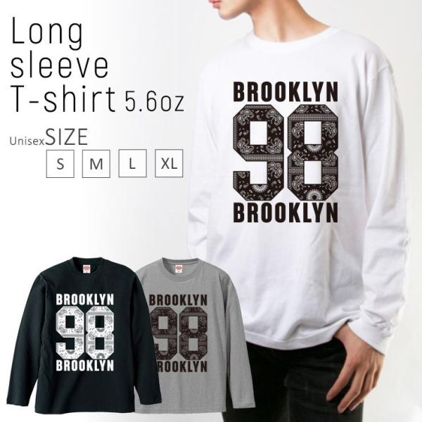Tシャツ ロンT 長袖 メンズ ブルックリン ニューヨーク NYC ペイズリー 98 メンズファッシ...