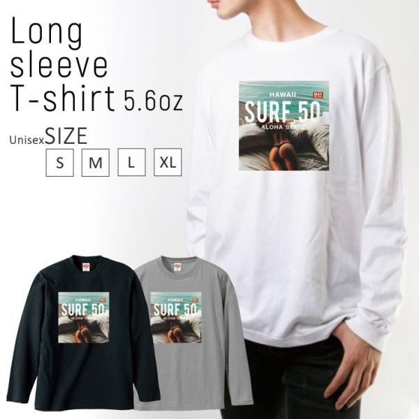 Tシャツ ロンT 長袖 メンズ 男女兼用 セクシー ガール フォトT サーフ ハワイ アロハ SUR...