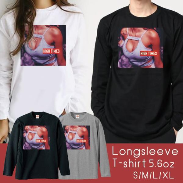 Tシャツ ロンT 長袖 メンズ セクシー ガール HIGH TIMES EDM GIRL ヴィンテー...