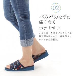 い草スリッパ 畳 サンダル レディース 紺 藍...の詳細画像4