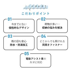 自転車前かご用カバー カゴカバー 2段 デニム...の詳細画像2