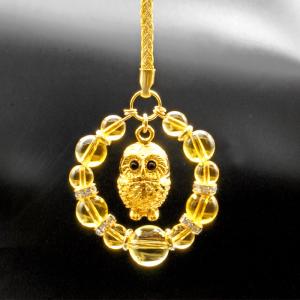 フクロウ キーホルダー 金運 財運 開運 天然石...の商品画像