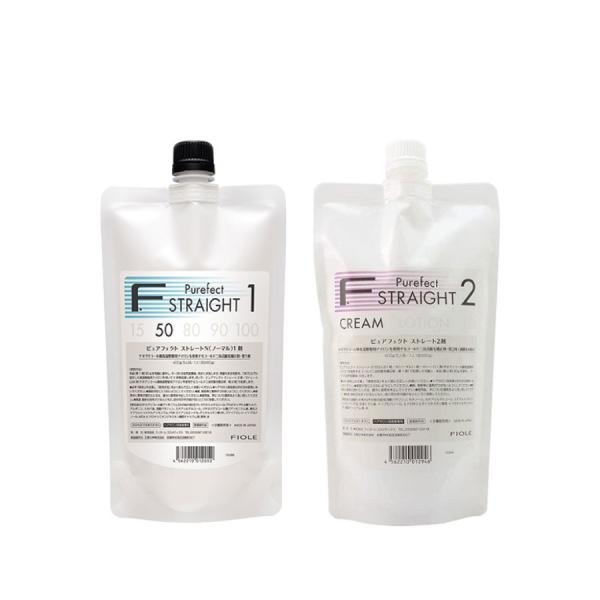 【 1剤 2剤 セット 】フィヨーレ FIOLE ピュアフェクト ストレート N 1剤 400ml ...