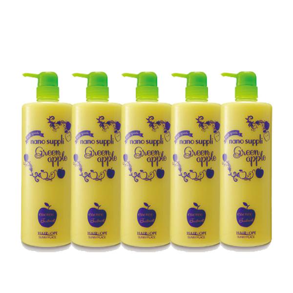 【5本セット】ナノサプリ グリーンアップル コンディショナー トリートメント 1000mL / サニ...