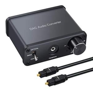 LiNKFOR 192kHz DAC デジタル（光＆同軸）→アナログ（RCA） 変換器 ヘッドホンアンプ機能 光・同軸切替でき 音量調整でき 3.5m