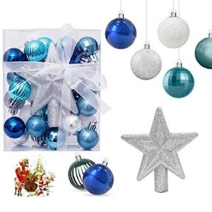 ZOYUBS クリスマス オーナメント ボール クリスマスボール 3cm ツリートップスター 華やか クリスマスツリー 飾り付け 飾り ボ