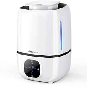 Pro Breeze 超音波式 加湿器 3L 卓上 エアコン乾燥対策 静音 空焚き防止機能 360度回転冷ミスト 最大20時間連続稼働 LEDタッチパ