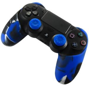 BlueFire コントローラー シリコン カバー スキンシール ケース PS4 プレイステーション4 対応用 交換用 ハンドル帽 2個付け (ブルー