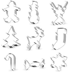 Joyoldelf クッキー 型 クリスマス 型抜き 9個セット トナカイ 雪だるま クリスマスツリー 雪の結晶 ジンジャーブレッドマン キャンディー