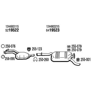 ARM BENZ ベンツ Eクラス W124セダン 220E/E220用 マフラーパーツ クランプ 1個｜three-point