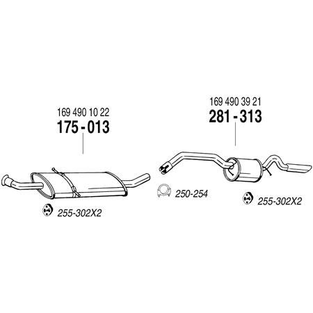 ARM BENZ ベンツ Bクラス W245 B170/B200 リアマフラー