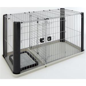 代引不可/ペティオ 犬用 ドッグルームサークルPlus グレー ワイド 専用