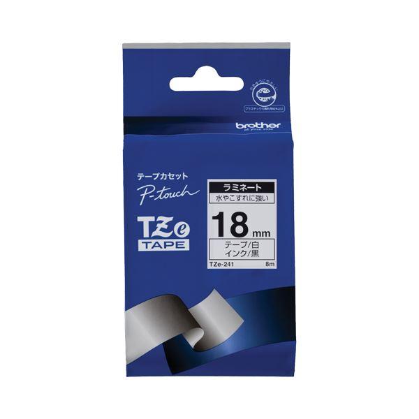 代引不可/（まとめ） ブラザー TZeテープ 18mm 白／黒文字 TZE-241 1個 〔×6セッ...