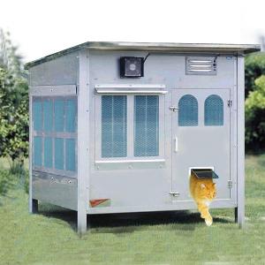 屋外用キャットハウス ステンレス製ガーデンキャットハウス１２００ＳＬ サイズ1210mm×920mm×H1220mm ラージキャットドア付 猫ハウス キャットケージ 屋外用