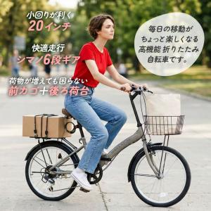 折りたたみ自転車 20インチ 荷台付き シマノ...の詳細画像3