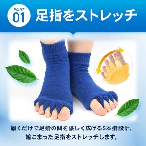 セラピーソックス 5本指 靴下 むくみ 3足セ...の詳細画像2