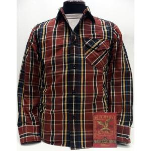 Deluxeware(デラックスウエア)[HV-49 W.VINTAGE HEAVY NEL SHIRT/W.RED]｜threeeight