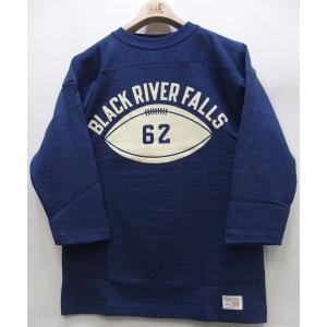 WAREHOUSE(ウエアハウス)[Lot.4063 3/4 Sleeve Football Tee/FOOTBALL 62-Navy]｜threeeight