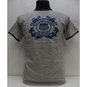 WAREHOUSE(ウエアハウス)[Lot.4059 Ringer Tee/U.S.COAST GUARD-Heather Gray×Smicro]｜threeeight