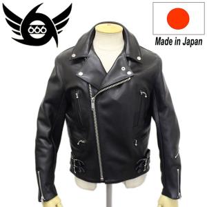 666  LJM-1 U.K.SIDE BELT LEATHER JACKET REGULAR FIT(サイドベルト レザージャケット レギュラーフィット) 日本製 BLACK｜THREE WOOD ヤフー店