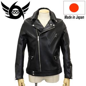 666 LEATHER WEAR LJM-8 フロントフラップ ライダースジャケット 日本製 BLACK｜threewoodjapan