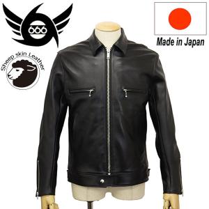 666 LEATHER WEAR LJM-17TF タイトフィット シングル シープスキン ライダースジャケット 日本製 BLACK｜threewoodjapan