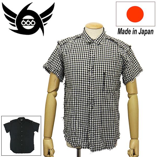 666 ORIGINAL SOS0076 ガーゼラウンドカラーシャツ S/S 半袖 日本製 全2色