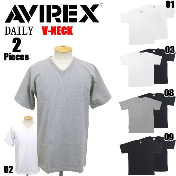 AVIREX (アヴィレックス) DAILY 2PACK S/S V-NECK T デイリー Vネッ...