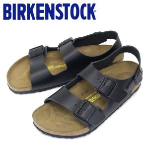 BIRKENSTOCK (ビルケンシュトック) MILANO (ミラノ) スムースレザー サンダル レギュラー(幅広) ブラック BI061｜threewoodjapan