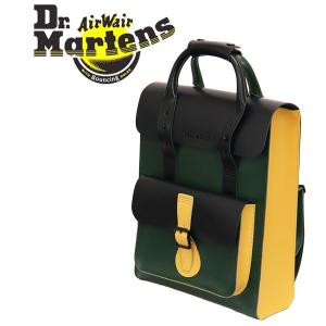 Dr.Martens (ドクターマーチン) AD039002 LEATHER BACKPACK レザーバックパック BLACK x YELLOW x GREEN｜threewoodjapan