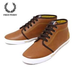 FRED PERRY(フレッドペリー) B3175 Fletcher Leather Sneake(スニーカー) DARK TAN ダークタン FP063｜threewoodjapan