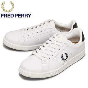 FRED PERRY (フレッドペリー) B6312 B721 LEATHER レザーシューズ 567 WHITExNAVY FP527｜threewoodjapan