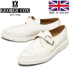 GEORGE COX (ジョージコックス) STRUMMER MONK 4200 ラバーソール レザーシューズ 031 WHITE｜threewoodjapan